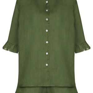 Daily Sleeper Linen Lounge Suit in Olive